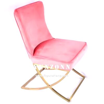 Bon prix Chaise de salle à manger moderne confortable en tissu de velours avec des jambes croisées en acier inoxydable en ligne