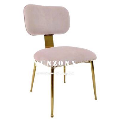 Bon prix Chaise de salon de luxe Golden Leg Nordic Pink Velvet Chaises d'accents pour les événements en ligne