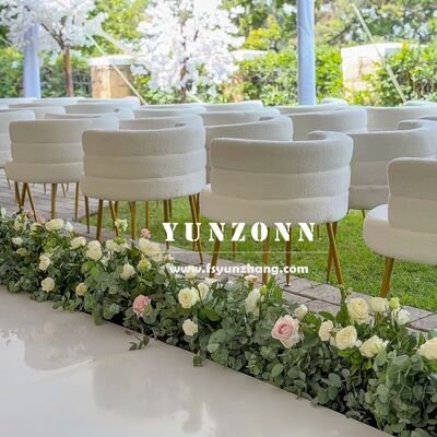 Bon prix Canapé sectionnel en laine blanche moderne Canapé de salon incurvé Design de canapé à demi-ronde en ligne