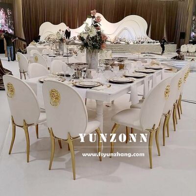 Bon prix Design moderne forme unique jambe peinture en or velours extérieur hôtel mariage chaises de trône en gros en ligne