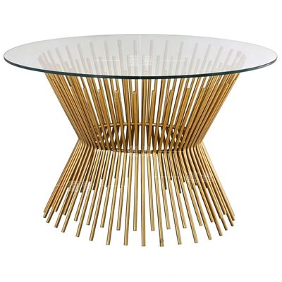 Bon prix Table design moderne grande en métal doré filaire, haute qualité standard, pour maison, hôtels, tables basses avec plateau en verre miroir, pour salle à manger, extérieur en ligne