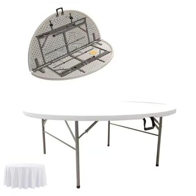 Bon prix Table à manger ronde de design moderne avec cadre en fer Plastique pliable pratique pour l'extérieur Utilisation à domicile Hôtel Meubles de restaurant en gros en ligne
