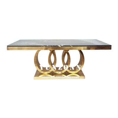 Bon prix Taille personnalisée Cercles Base Luxe Argent ou Or de pierre naturelle Table d'appoint Salon Centre Centre de café en ligne