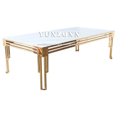 Bon prix Table de salle à manger rectangulaire en acier inoxydable pour événements de mariage et mobilier d'hôtel en ligne
