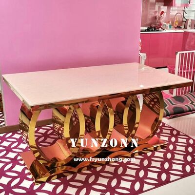 Bon prix Table à manger de luxe Audi moderne de style italien avec plateau en marbre antique en acier et métal pour utilisation dans la cuisine, l'hôtel et la salle à manger à domicile en ligne