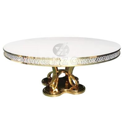 Bon prix Table à manger moderne en MDF/Vitre en acier inoxydable pour l'extérieur Meubles d'hôtel Mariages Banquets Fêtes en ligne