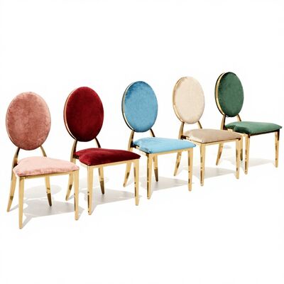 Bon prix Chaises de luxe modernes empilables en acier inoxydable doré pour location de mariage, banquet, hôtel, événement, villa, salon en ligne