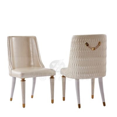 Bon prix Vente à chaud Chaise de salle à manger en cuir moderne pour usage intérieur et extérieur avec accoudoirs en acier inoxydable pour hôtels et salons en ligne