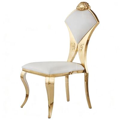 Bon prix Chaise de salle à manger moderne pour mariage, acier inoxydable de haute qualité, cadre en acier rembourré, utilisation extérieure durable pour hôtels et événements en ligne