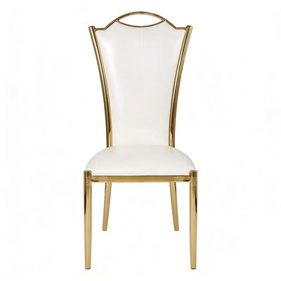 Bon prix Chaises de banquet en acier inoxydable moderne siège gris en PU blanc pour salon en extérieur hôtel commercial appartement maison en ligne