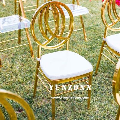 Bon prix Chine Fourniture d'usine Chaise Phoenix en acier inoxydable en or et blanc pour les mariages Banquets Hôtels Dining à l' extérieur Appartements en ligne