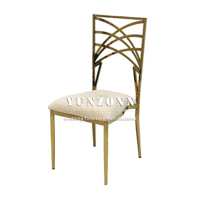 Bon prix Chaises de banquet en métal caméléon pour événements de mariage, finition dorée, chaises de salle à manger pour événements élégants en ligne