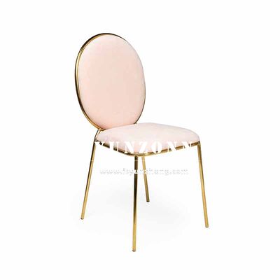Bon prix Chaises de salle à manger modernes en velours avec base métallique et dossier rond en laiton et acier inoxydable, chaises de restaurant de luxe en ligne