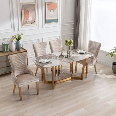 Bon prix Chaises de restaurant modernes sur mesure cadre en acier inoxydable et tissu de velours pour la salle à manger cuisine salle ou villa en ligne