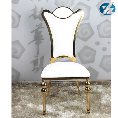 Bon prix 55X60X110 solides solubles a tapissé diner les chaises d'événement de mariage d'hôtel plaquées par or de chaise en ligne