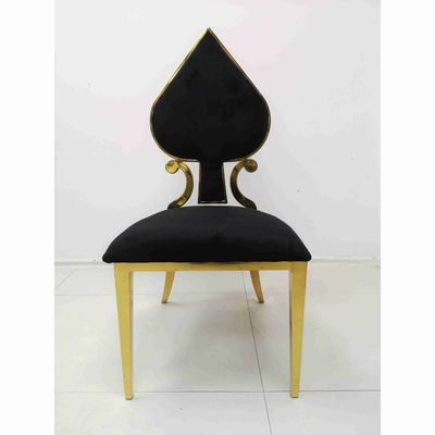Bon prix Banquet de coeur de tisonnier dinant le cadre d'acier inoxydable de couleur de noir de chaise en ligne
